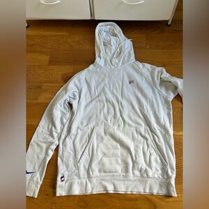 Nike White Hoodie with Embroidered Details